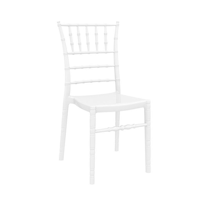 Pack de sillas de exterior fabricadas con policarbonato de color blanco Chiavari Garbar