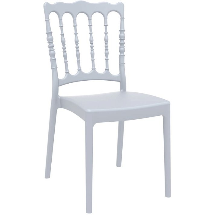 Lot de chaises pour extérieur en fibre de verre et en polypropylène de couleur gris argenté Napoléon Garbar