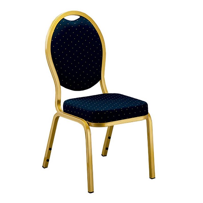 Pack de sillas apilables de 45 cm de aluminio en acabado color dorado y azul Opera Garbar