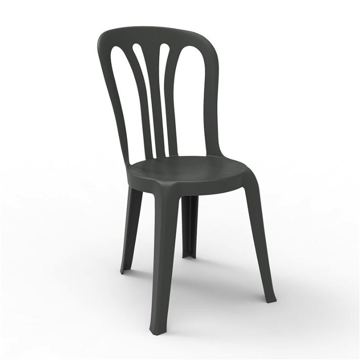 Lot de chaises pour extérieur en polypropylène avec finition de couleur anthracite Garrotxa Garbar