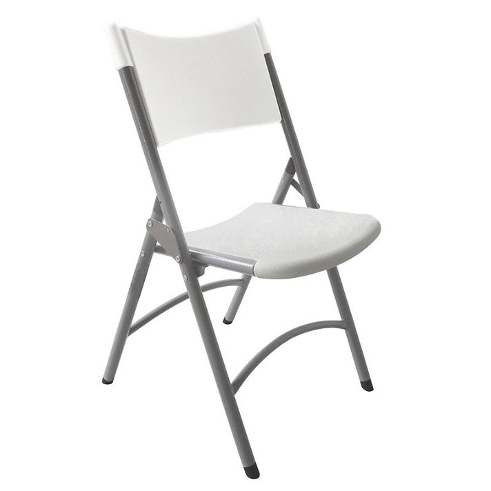 Set di sedie pieghevoli da 54 cm in acciaio e polipropilene con finitura grigio chiaro Klaus Garbar