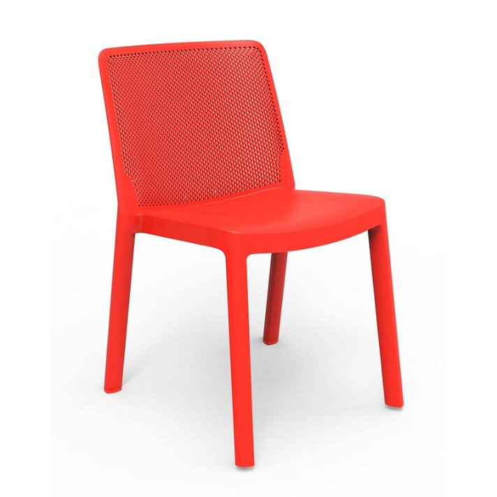 Lot de chaises pour extérieurs en polypropylène avec une finition de couleur rouge Fresh Garbar