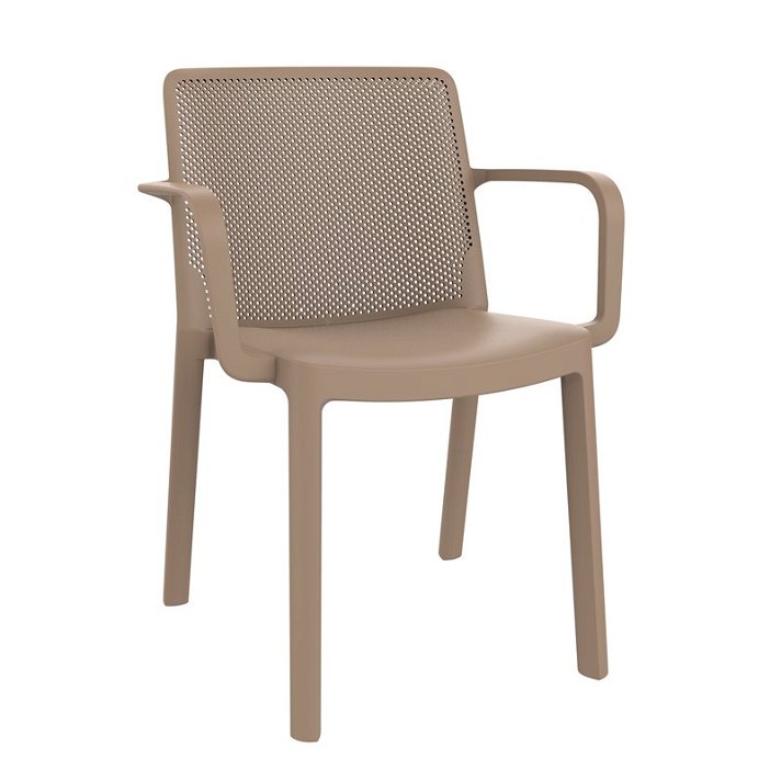 Lot de chaises avec accoudoirs en polypropylène avec finition de couleur sable Fresh Garbar