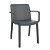 Lot de chaises avec accoudoirs en polypropylène avec finition de couleur gris foncé Fresh Garbar