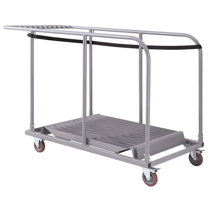 Chariot de transport pour tables de 132 cm en acier peint avec finition de couleur grise C1 Garbar