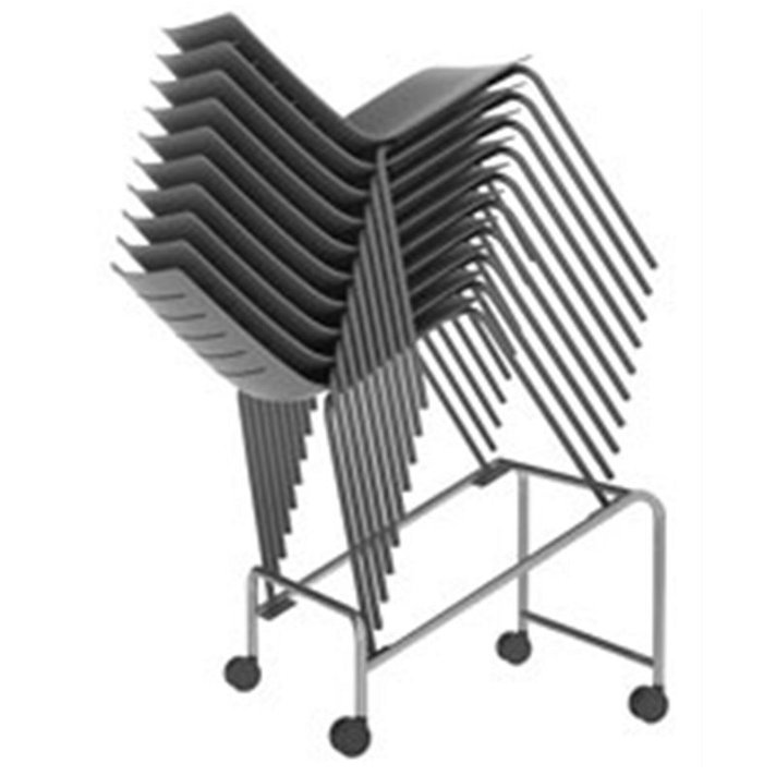 Carro de catering para sillas fabricado con acero cromado y poliuretano Skin Resol