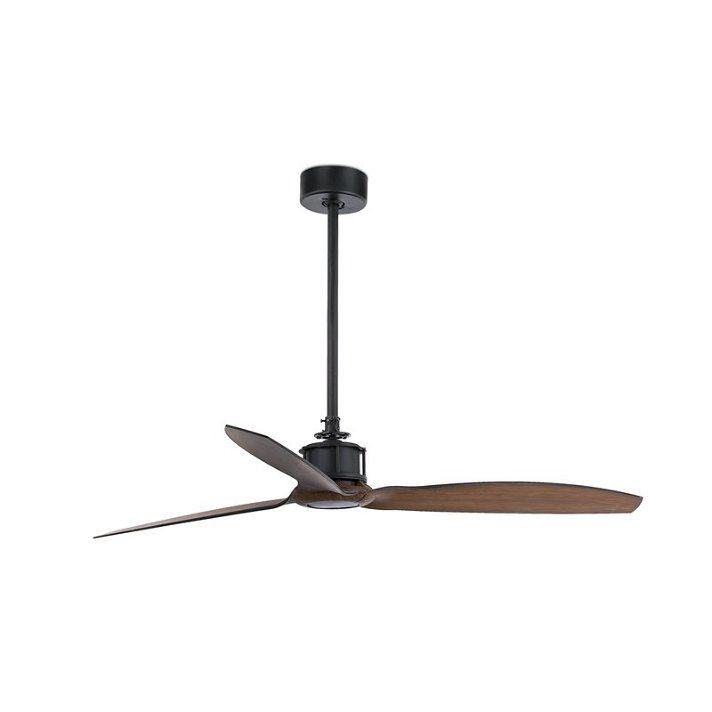 Faro Just Fan black ceiling fan with wooden blades