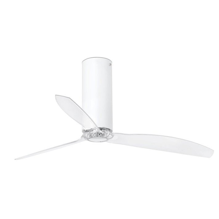 Ventilateur de plafond blanc avec hélices transparentes Tube Fan Faro