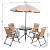 Conjunto de mesa, 4 sillas y sombrilla color Crema Outsunny