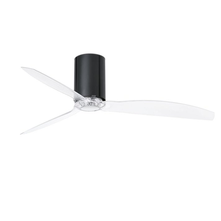 Ventilatore a soffitto trasparente nero con opzione Smart e telecomando Mini Tube Fan Faro
