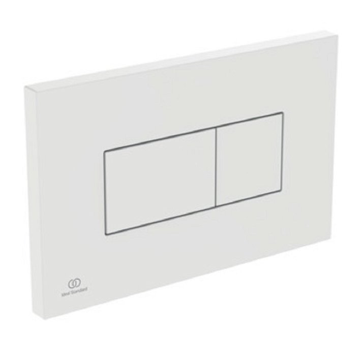 Placa pulsadora fabricada en plástico ABS con acabado blanco brillo Solea P2 ProSys Ideal Standard