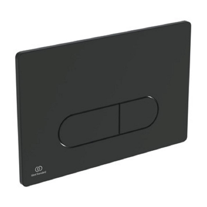 Placa pulsadora fabricada en plástico ABS con acabado negro mate Oleas M1 Ideal Standard