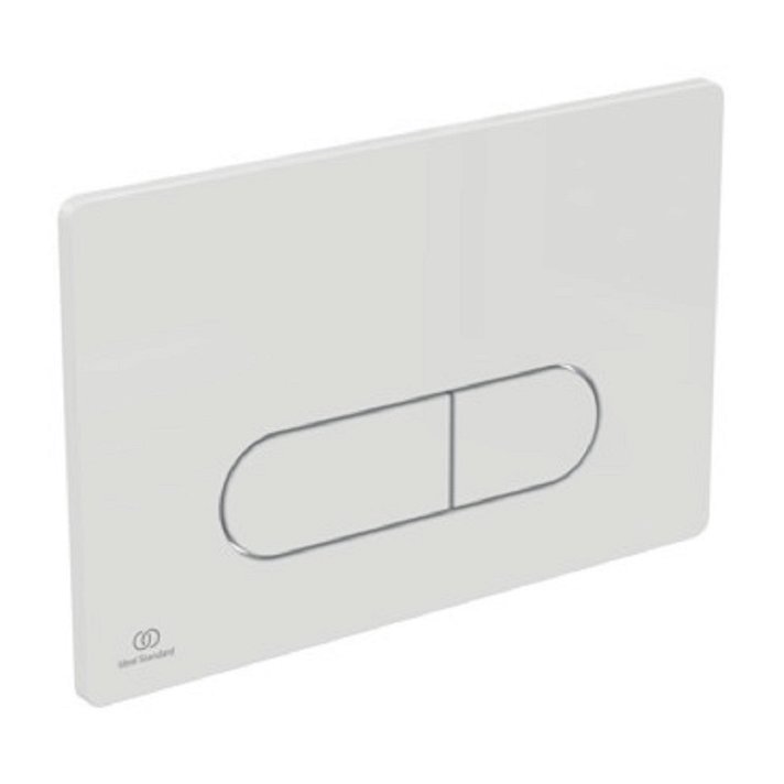 Placa pulsadora fabricada en plástico ABS con acabado blanco brillo Oleas M1 Ideal Standard
