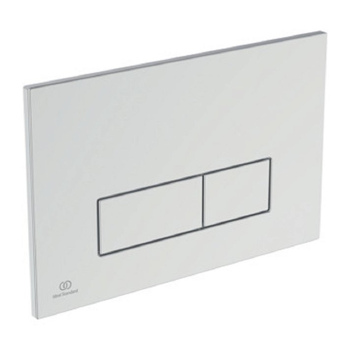 Placa pulsadora fabricada en plástico ABS con acabado blanco brillo P2 Oleas Ideal Standard