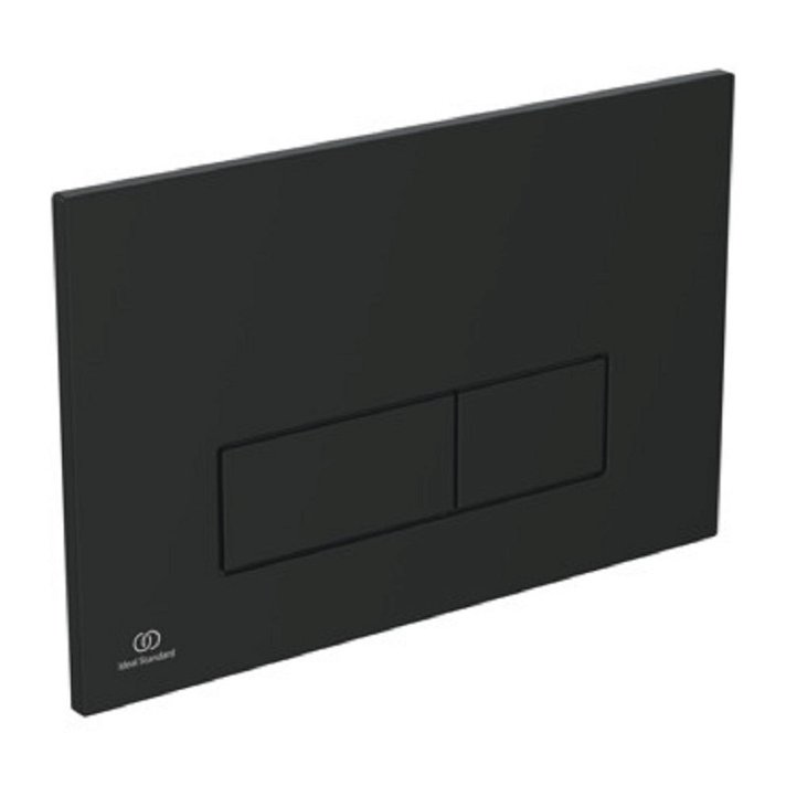 Placa pulsadora fabricada en plástico ABS con acabado negro mate M2 Oleas Ideal Standard
