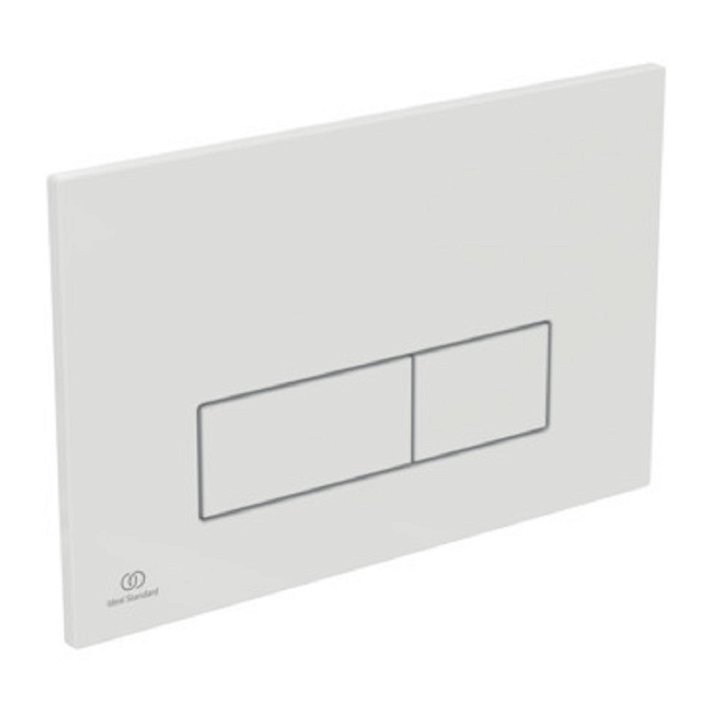 Placa pulsadora fabricada en plástico ABS con acabado blanco brillo M2 Oleas Ideal Standard