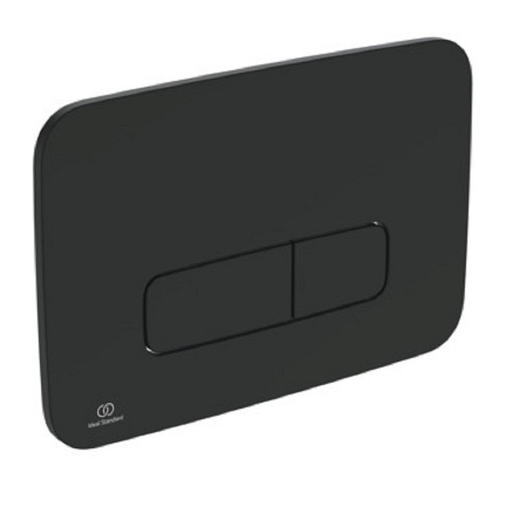 Placa pulsadora fabricada en plástico ABS con acabado negro mate M3 Oleas Ideal Standard