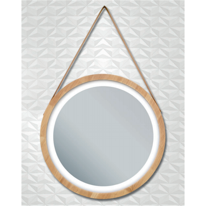 Espejo de diseño redondo de 60 cm con luz led incorporada en varias medidas Bambú BathDecor