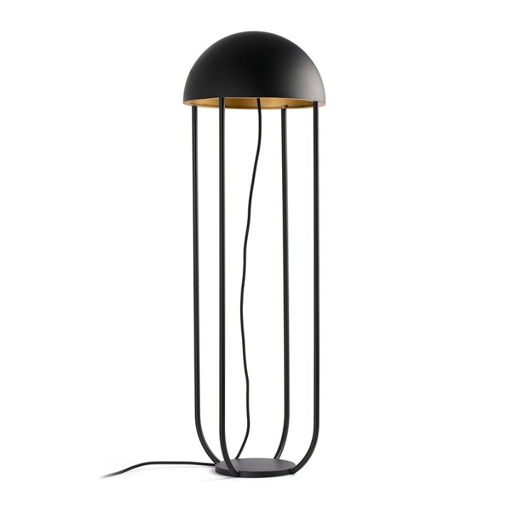 Lámpara de pie con luz LED de 6 W fabricada de metal con acabado en color negro y oro Jellyfish Faro