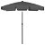 Guarda-chuva de praia inclinável fabricado em poliéster de 180x120 cm cinzento antracite Vida XL