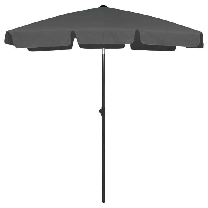 Guarda-chuva de praia inclinável fabricado em poliéster de 180x120 cm cinzento antracite Vida XL