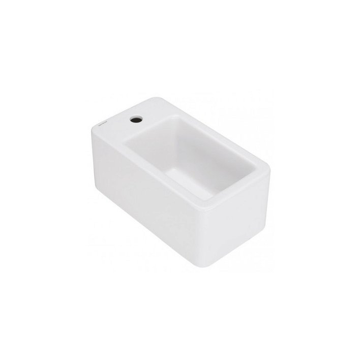 Lavabo rectangular para sobre encimera con orificio en color blanco de 45 cm NOTE Unisan