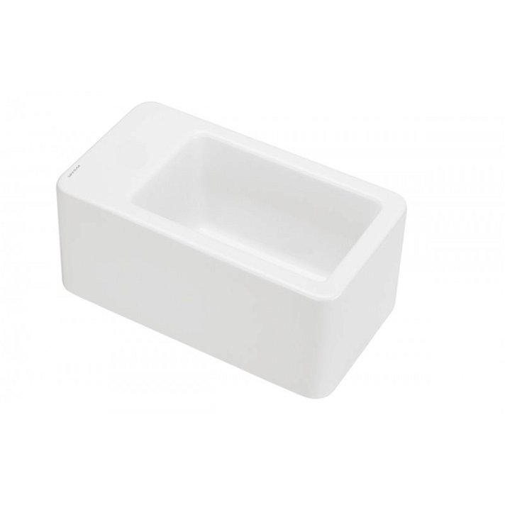 Lavabo rectangular sobre encimera sin orificio de 45 cm en color blanco NOTE Unisan