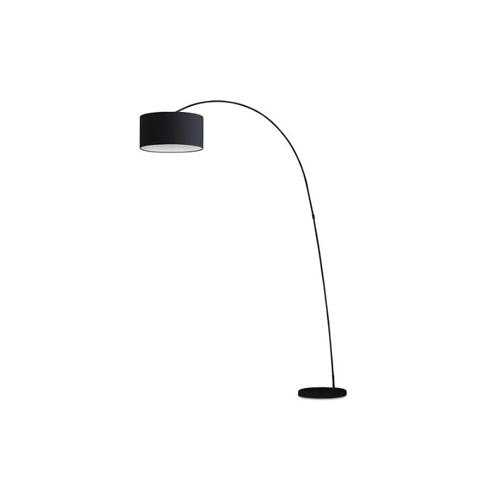Lámpara de pie de color negro con luz LED 114,3x38x200 cm E27 de MAX 15W LED PAPUA Faro