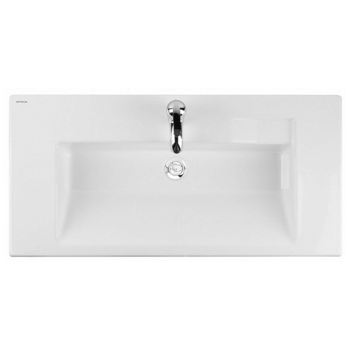 Plan vasque semi-encastré de 90 cm avec finition blanche ou beige au choix LINHA Sanindusa
