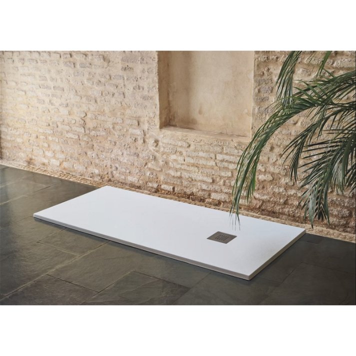 Plato de ducha rectangular antideslizante de 80 cm color blanco Sillar ST Doccia