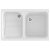 Lavadero rectangular simple con escurridor color blanco con orificio para grifería opcional Cuarzo Basic Poalgi
