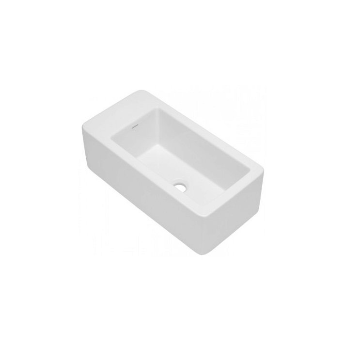 Lavabo rectangular para baño suspendido a pared de 60 cm en color blanco NOTE Unisan