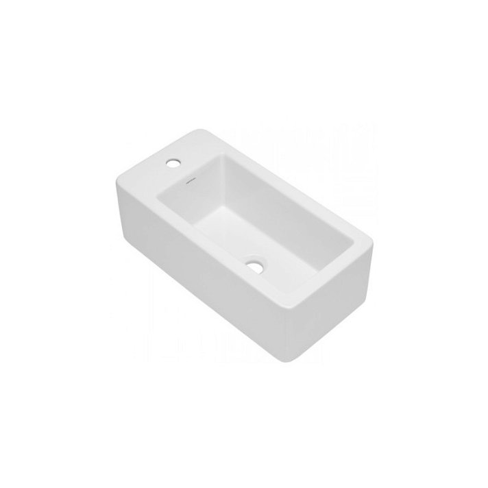Lavabo rectangular suspendido para baño con orificio en color blanco NOTE de 60 cm Unisan
