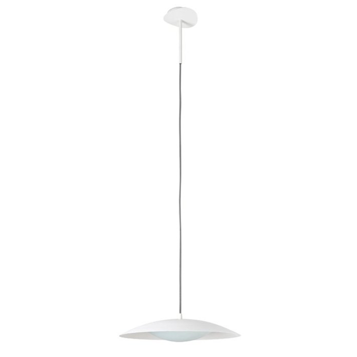 Lámpara colgante para interior fabricada de metal y cristal con acabado de color blanco Slim LED Faro