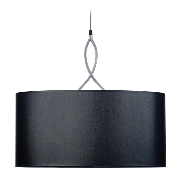 Ceiling pendant lamp with a minimalist design in black and aluminium Elegance Tosel