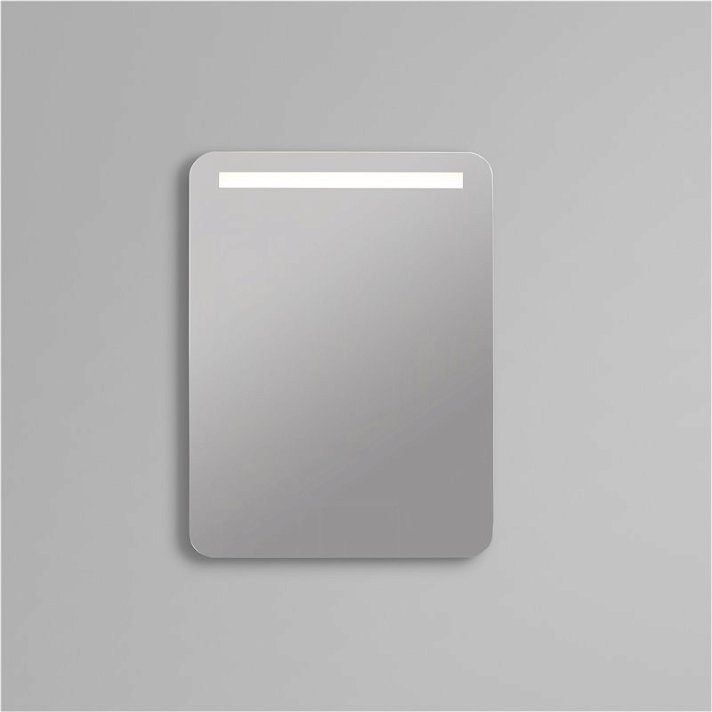 Espejo de cantos redondeados con luz integrada en varias medidas y accesorios personalizables de 4 mm Elm BathDecor