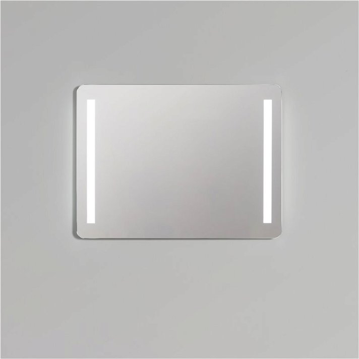 Espejo de cantos redondeados con luz integrada en varias medidas y accesorios personalizables de 4 mm Palm BathDecor