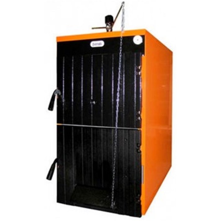 Caldera policombustible fabricada en hierro fundido de color nero y naranja SFL-6 FERROLI
