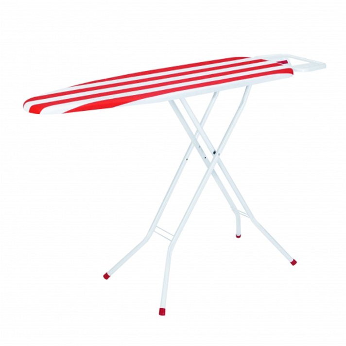 Tabla de planchar elevable con funda de algodón permeable con diseño de rayas blancas y rojas Wellhome Diempi