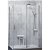 Mampara frontal de puerta abatible y lateral fijo de cristal templado con perfil en acabado plata NA508 Kassandra