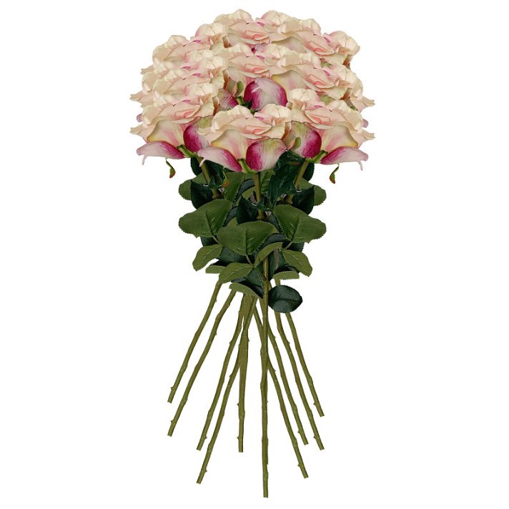 Pack de 12 ramos de rosas artificiales fabricados en plástico y tela Wellhome Diempi