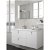 Meuble de salle de bains de 120 cm avec plan et vasque à gauche de couleur blanc mat Uniiq 1200/D Salgar
