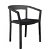 Pack de 4 sillas con reposabrazos fabricadas en polipropileno y tapizado negro Peach Resol