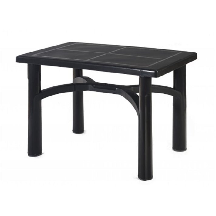 Mesa rectangular para exterior elaborada de polipropileno color gris oscuro Tango Resol