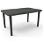 Mesa rectangular fabricada en polipropileno de 140x90 cm y acabado color gris oscuro Olot Resol