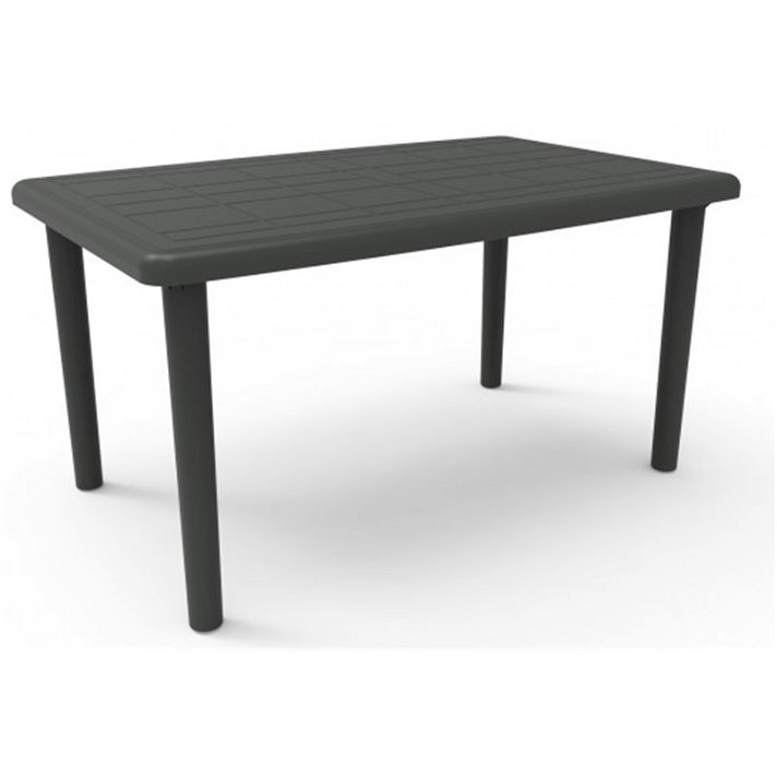 Table rectangulaire fabriquée en polypropylène de 140x90 cm gris foncé Olot Resol