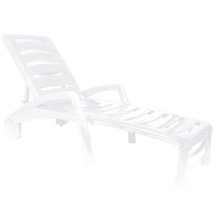 Lot de chaises longues avec accoudoirs de 190 cm en polypropylène avec finition de couleur blanche Ibiza Garbar