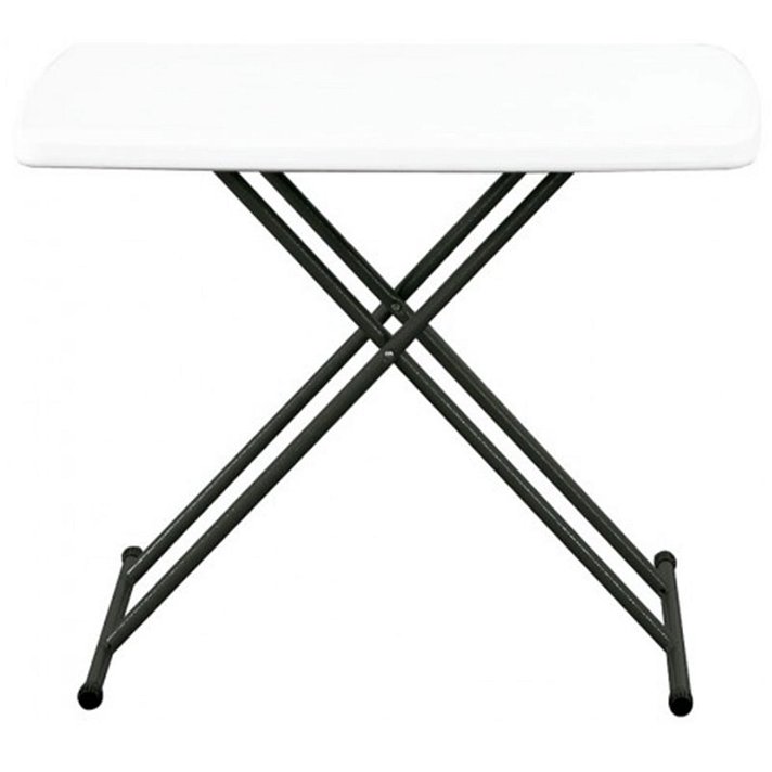 Table pliable pour extérieur fabriquée en acier et polyéthylène avec finition de couleur blanche Easy 75 Garbar