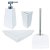 Set de 4 piezas de decoración para baños de diseño fabricado en poliresina de color blanco Suez Diempi