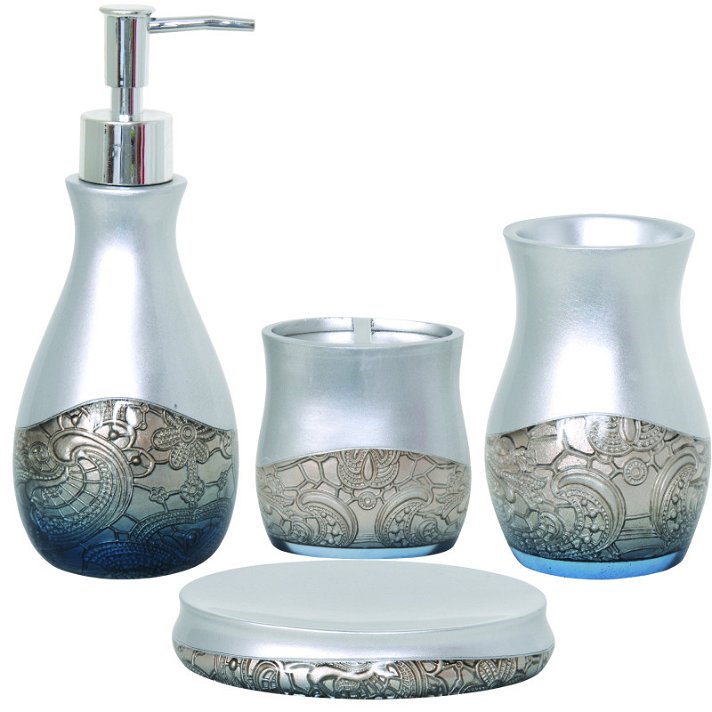 Set de productos de decoración para baño fabricados en polirresina multicolor MSV Diempi